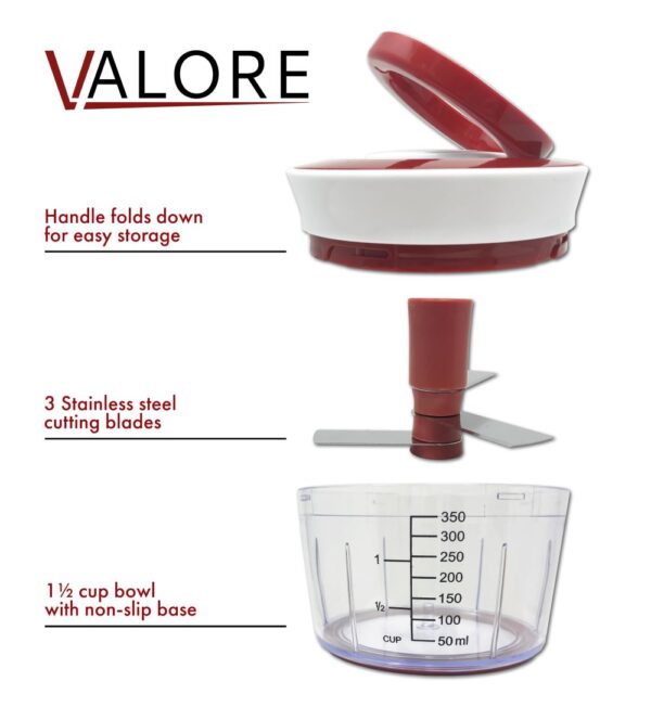 Food Chopper 870 ml Pull String Multi-Function VTF1101 - Image 6