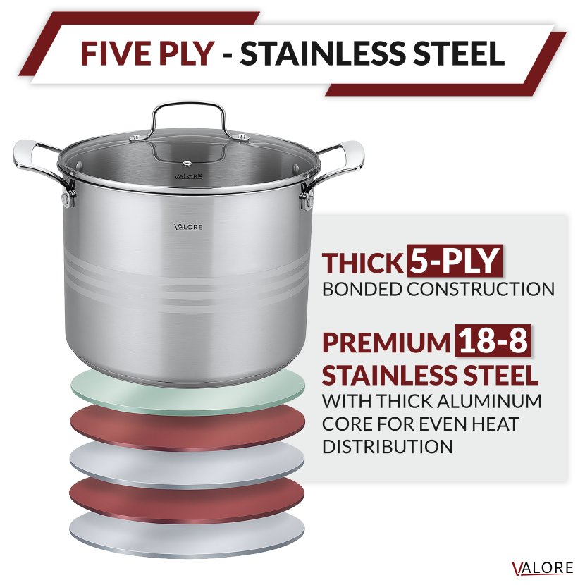 Valore Stock Pot 5-Ply