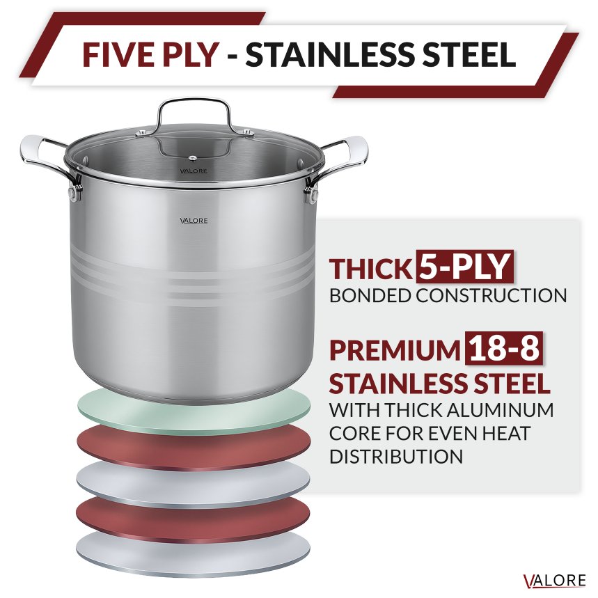 Valore Stock Pot 5-Ply