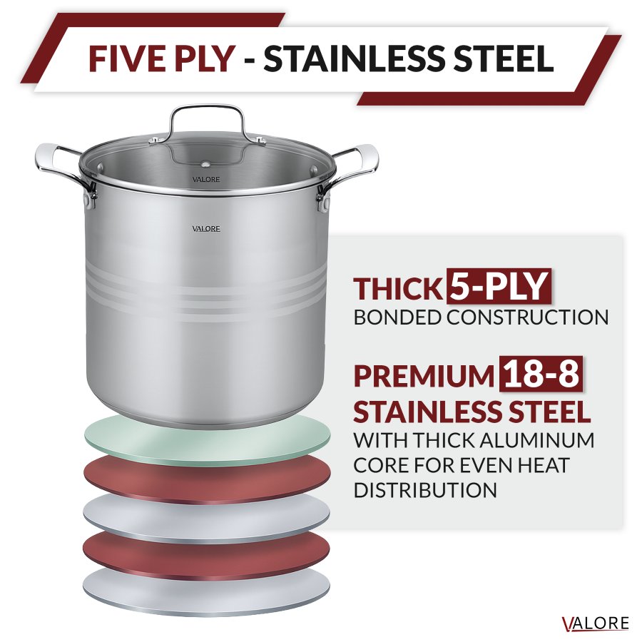 Valore Stock Pot 5-Ply