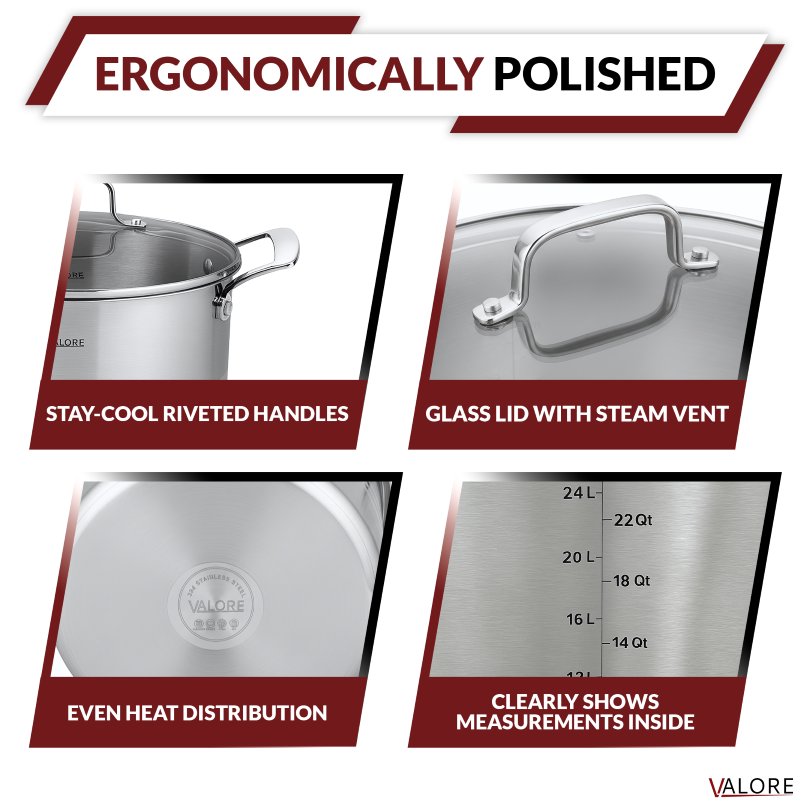 Valore Stock Pot 5-Ply